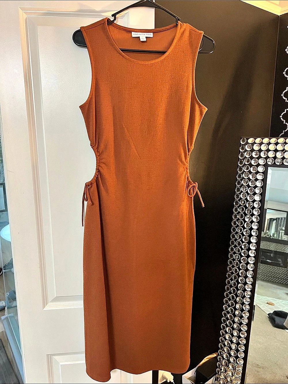 AND NOW THIS Sleeveless Midi Dress in Brown Like New